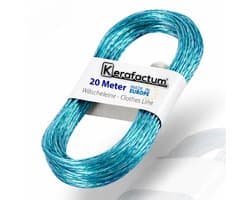 Waslijn caravan - Wit - 20 meter - Extra Sterk PVC-Coated Met Stalen Kern - Voor Binnen en Buiten