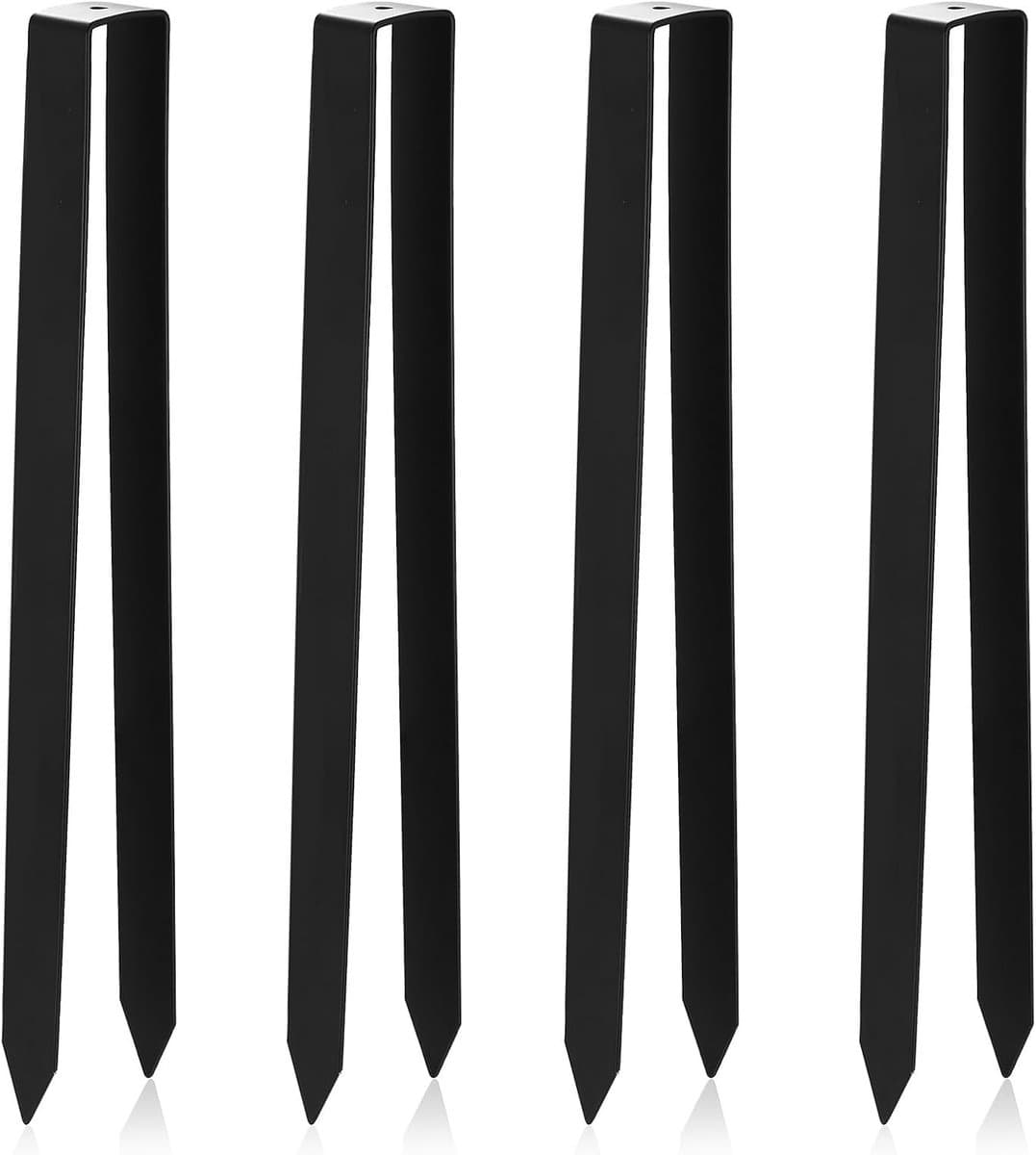 Grondanker - Zwart - 30 x 29 x 21 cm - Metalen U-vormige Grondpen - Voor Tuinbevestiging en Buitenprojecten — afbeelding 1