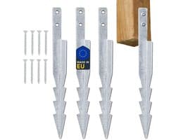 Grondanker - Verzinkt Staal - 430 mm - Set van 4 Stuks - Bevestiging voor Schommels met Stalen Frame