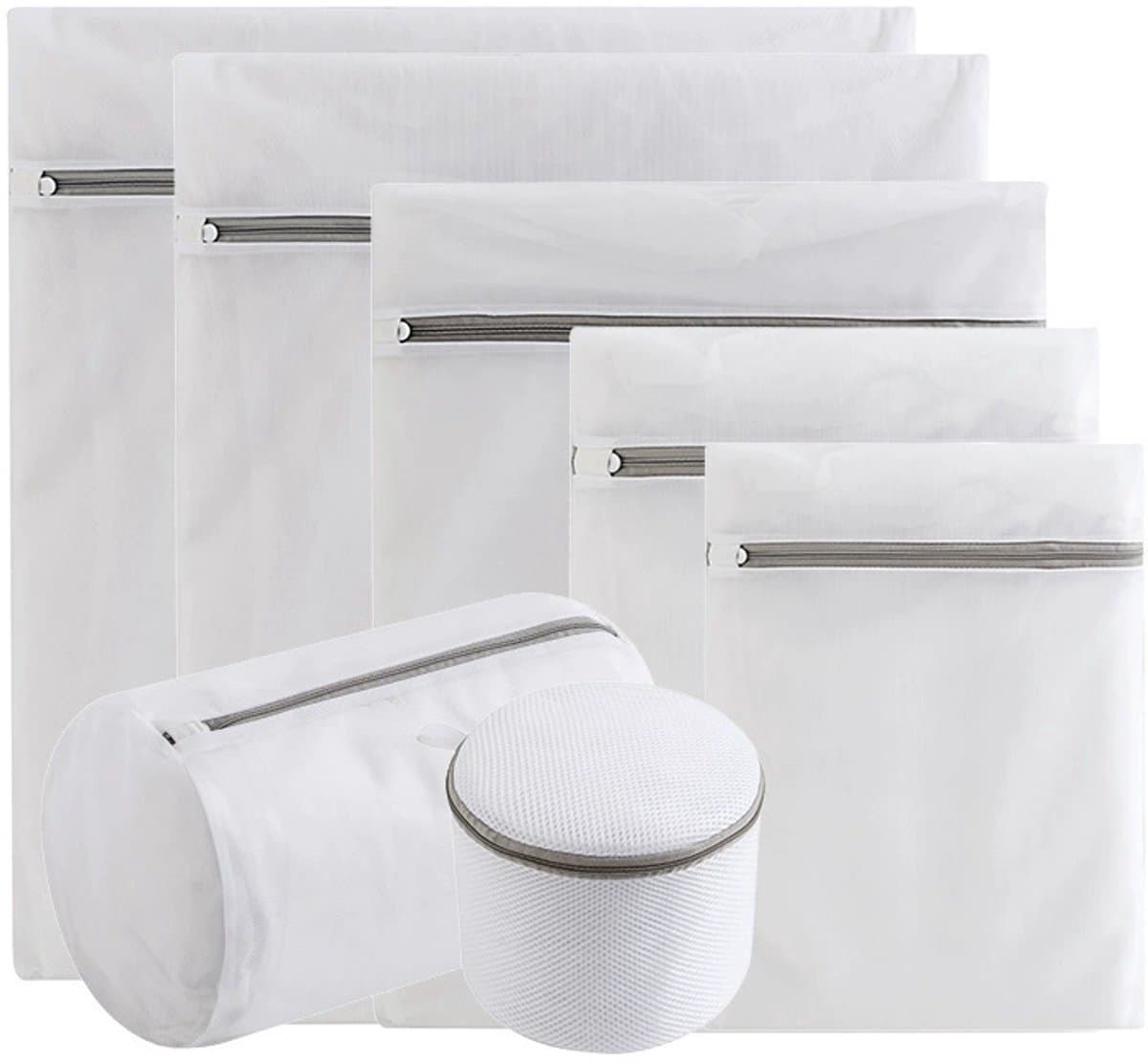 Waszakjes - Wasnetten - 7 stuks - Sterke Waszakken - met Rits - 7 maten - Waszak voor wasmachine blouses, beha's, ondergoed, beddengoed, mantels, textiel - Set 01 — afbeelding 1