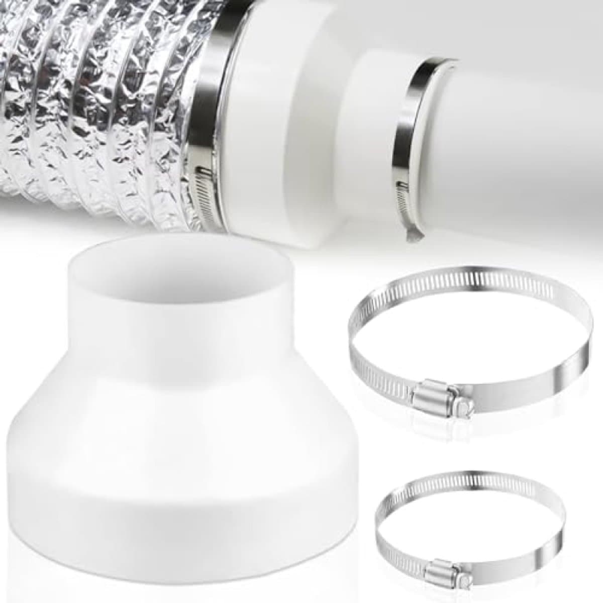 PromoHome Afvoerslangadapter 150 mm ABS Verloopstuk voor Ventilatie - Reduceerstuk Ronde Buizen — afbeelding 1