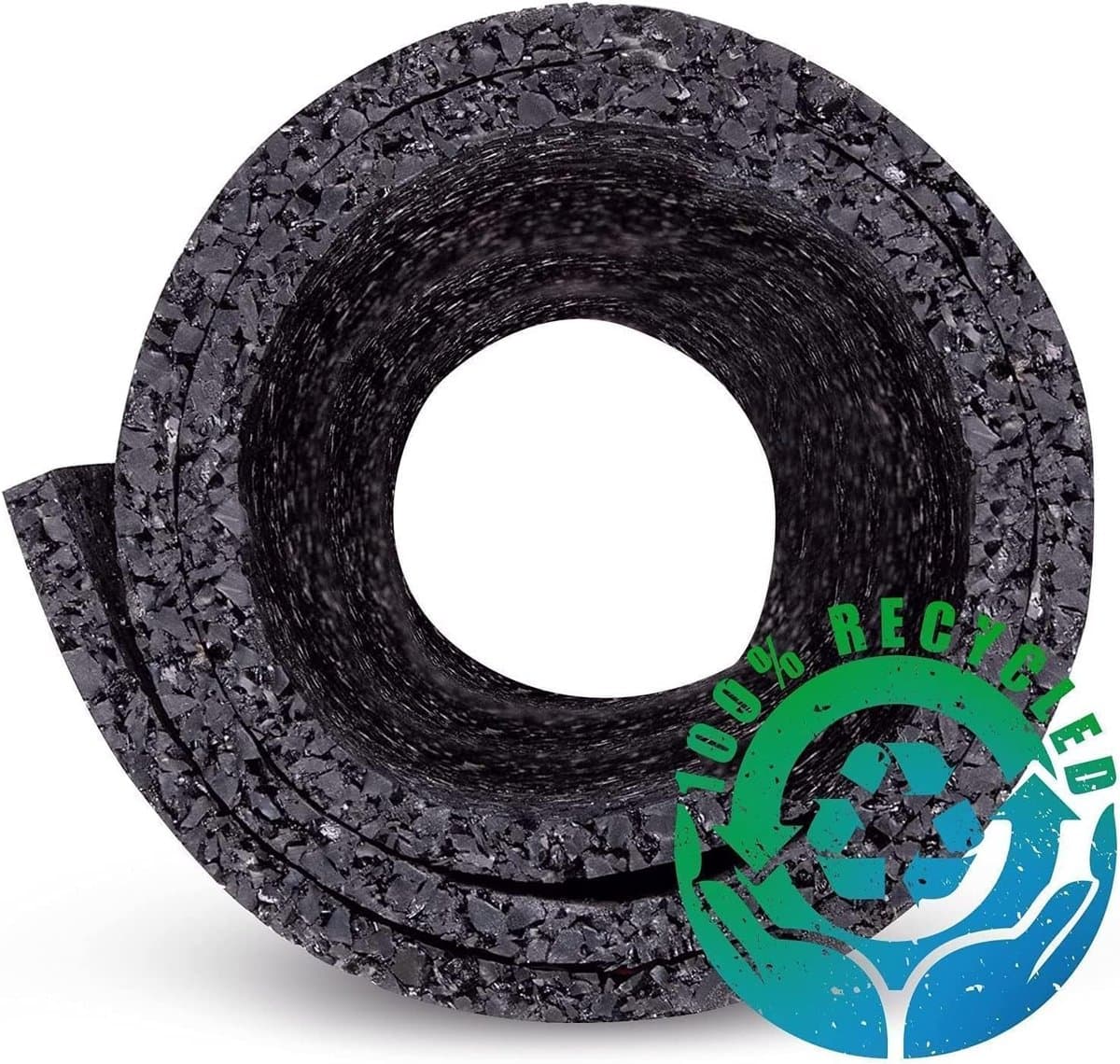 Antivibratiemat - Rubberen mat bouwbescherming - Trillingen dempen - Gemaakt van gerecycled rubber - 625 x 600 cm - Zwart — afbeelding 1