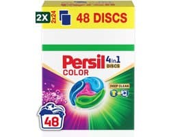 2 x Persil Discs Color Deep Clean - Wascapsules - Gekleurde Was - Voordeelverpakking - 48 Wasbeurten
