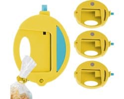 Voedselzak Clips - Keuken Clips Snack Clips - Levensmiddelen Bewaren - Uniek Knijp Mechanisme - Set van 4 - Geel