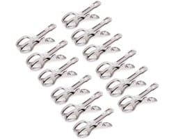 Handdoekclips winddicht, roostervrij staal, set van 12 stuks
