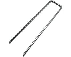 U-vormige metalen tuinpalen - Robuuste verankeringspalen - Gegalvaniseerde, roestvrije palen - Scherpe afgeschuinde uiteinden voor eenvoudige plaatsing in de grond - Stabiliseren tuinelementen-3.0mm*4cm*20cm