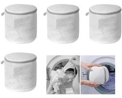 4-stuks Waszak voor bh's - Waszak van mesh - Waszak met honingraatstructuur - Beschermende waszak - Waszak voor de wasmachine - Waszak - 15*17 cm - Geschikt voor ondergoed, nauwsluitende kleding en slips - Wit