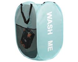 Wasmand opvouwbaar - 75L - Ademend polyester mesh - Met handvatten - blauw