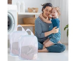 Wasnetten met Handgrepen - Polyester - Grote Opening - Lichtlopende Ritssluiting - Voor Gevoelige Kleding