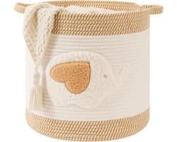 SnelShoppen - Grote Opbergmanden voor Woonkamer Decor, Speelgoedmanden, Gevlochten Katoenen Touw, Opbergmand voor Kinderen, Hondenspeelgoed Organizer,