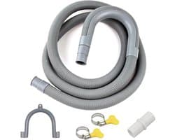 Afvoerslang verleng - Afvoerslang - wasmachineslang - met slangklemmen en afvoerslang verbindingsstuk - voor wasmachine en vaatwasser - Ø20mm - 1 meter
