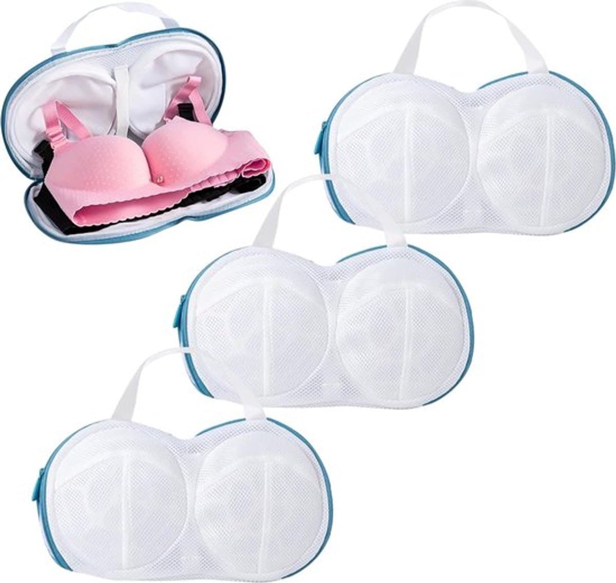 3x Bh Waszakken - Bh Wasnetje Voor Wasgoed - Anti-Vervorming - Waszakje Lingerie - Premium Lingerie Waszakje - 19x35cm - Met Rits - Waszak Bh - Delicaat Wasgoed - Waszak - Wasgoed - Waszakje Waszak - Wasnet - Wasmachine - Geschikt Voor A-C-cup — afbeelding 1