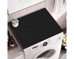 Wasmachinemat, 60 x 60 cm, wasmachinehoes, stofbescherming, wasmachineafdekking, antislip, universele wasmachine-onderlegger (zwart)