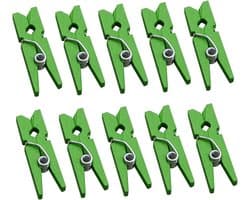 Houten Knijpers - Fotoklemmen Decoratieclips - Huis Decoratie - Mini Formaat - 2.5 cm - Groen