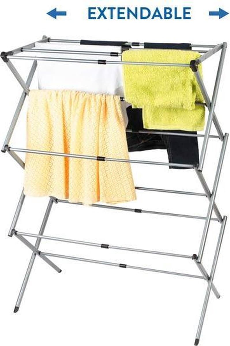 Stevig Telescopisch Droogrek - Staand Kleding Wasdroogrek - Wasrek Droogtoren - Voor 1 Volle Wastrommel - Opklapbaar — afbeelding 1