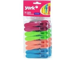 Wasknijpers York 16 stuks EXTRA. Set van 2 pakjes - was ophangen - extra stevige wasknijpers - plastic - washanger