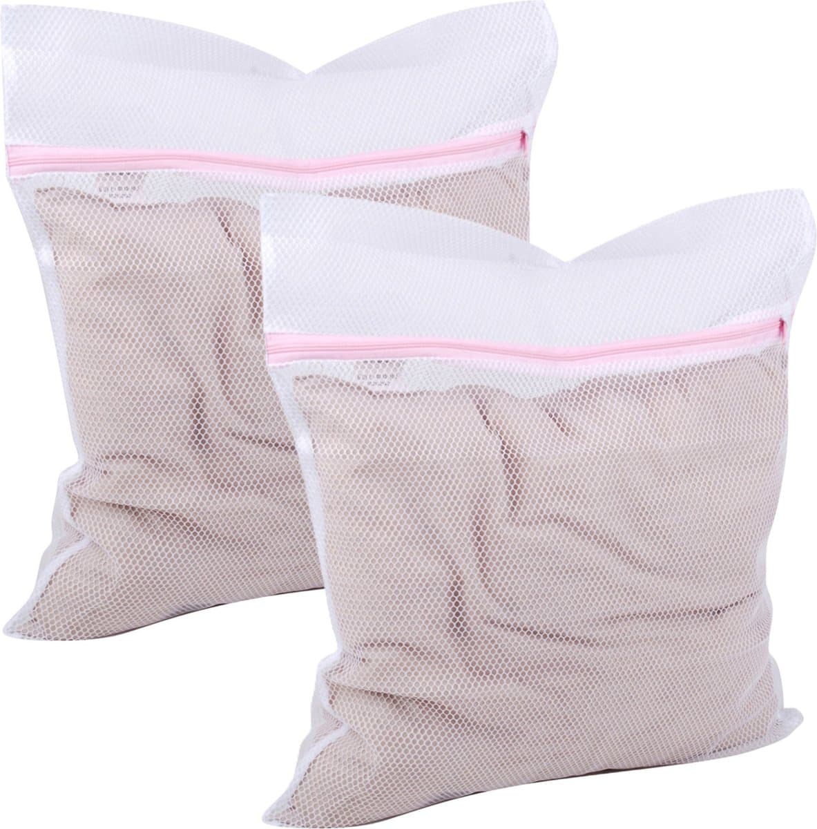 Urban Living Waszakken XXL size voor delicaat wasgoed - 2x - lingerie/bh waszak - wit - 38 x 48 cm — afbeelding 1