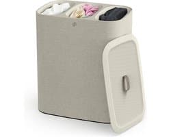 Equivera Wasmand 3 Vakken - Wassorteerder - Driedelige Wasmand - Organizer Kleding - Laundry Basket - Wasbox