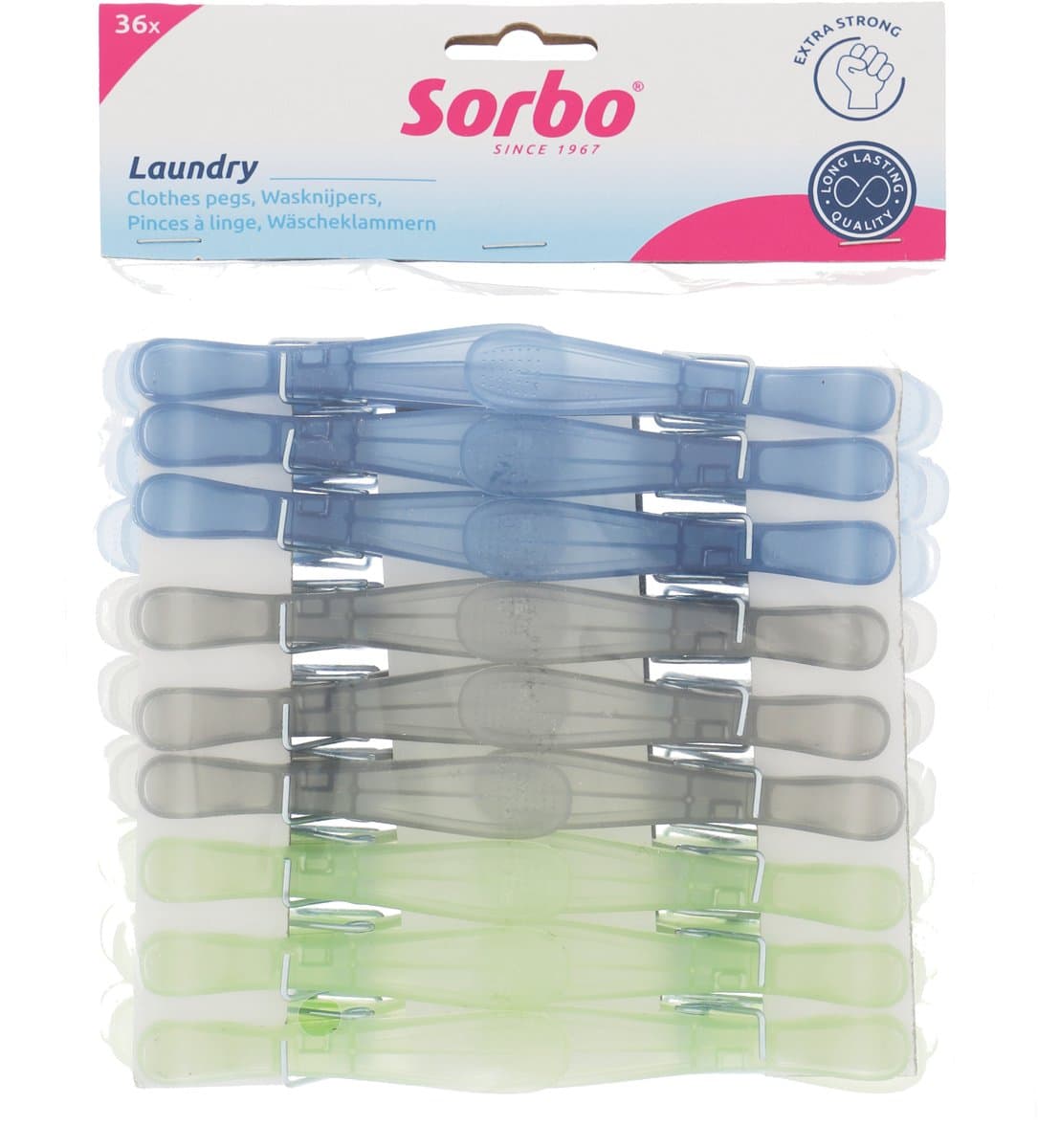 Sorbo wasknijpers 5x36st plastic — afbeelding 1
