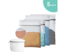 ForDig Waszakjes met Rits (5 stuks) - Wasnet - Waszakje Lingerie - Diverse Afmetingen - Wit — afbeelding 1