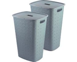 Curver Softex Wasmand met Deksel 56L - 2 stuks - Blauw