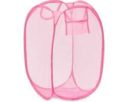 Kipit Wasmand flexibel/opvouwbaar - roze - kunststof - 33 x 33 x 58 cm - 60 liter