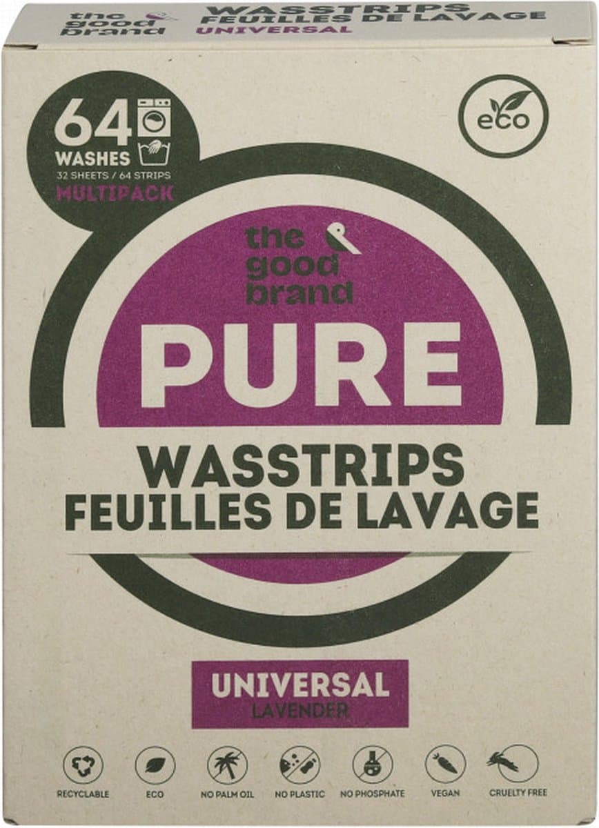 The Good Brand - Wasstrips - Lavendel - 64 wasbeurten — afbeelding 1