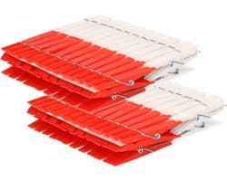 Wasknijpers gekleurd - 96x stuks - plastic wasgoedknijpers - Knijpers/wasspelden voor wasgoed