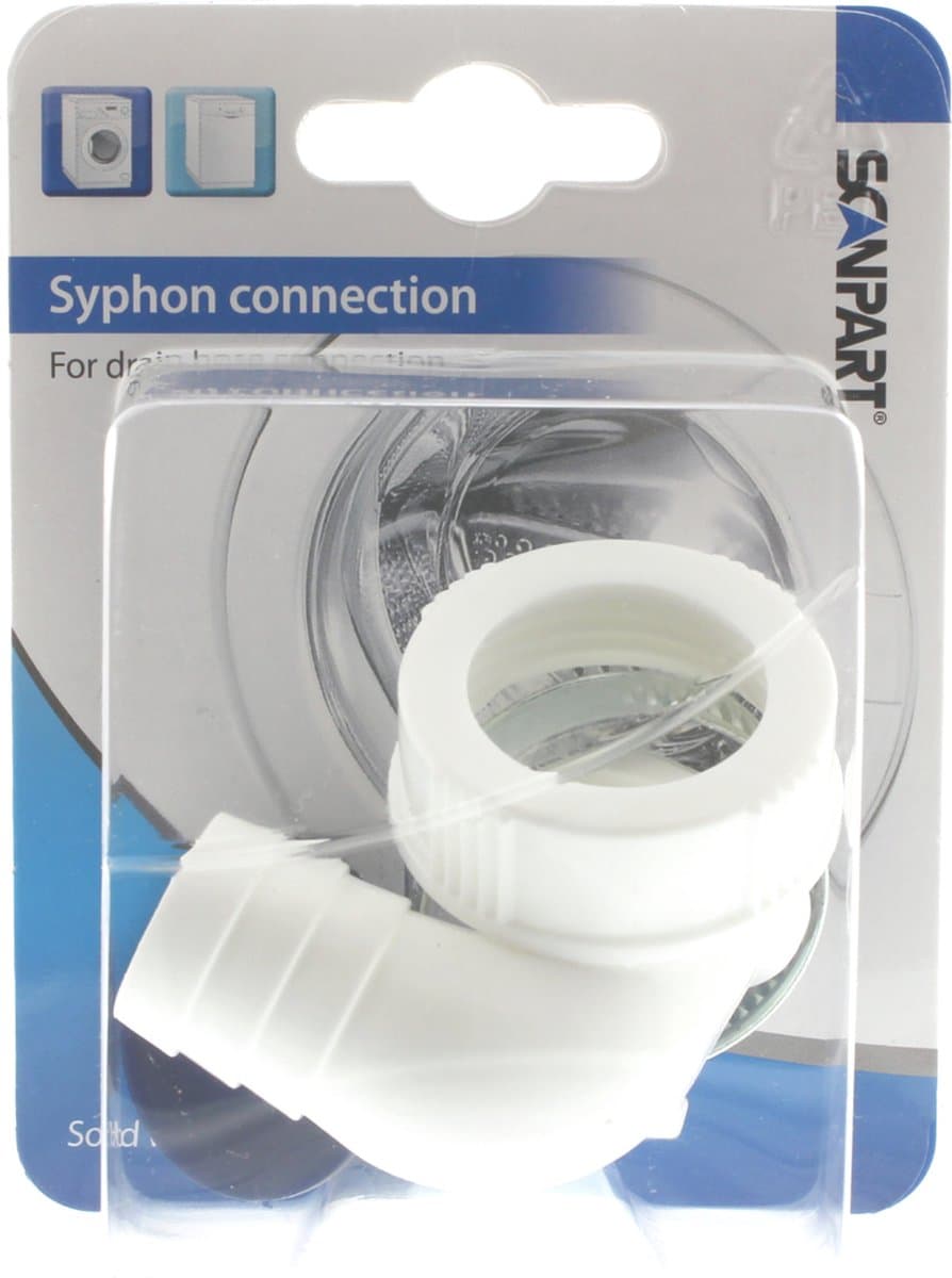 Scanpart sifon aansluiting - Geschikt voor wasmachine vaatwasser - 3/4" slang - Inclusief afdichting en slangklem — afbeelding 1