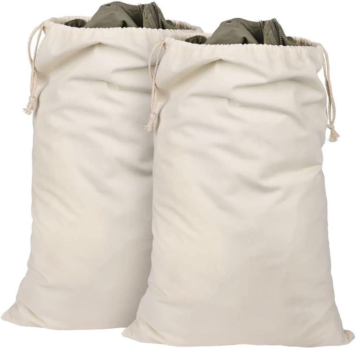 Waszakken 75 x 50 cm - 2 stuks - Reiswaszakken - Vuile kleding - Organizertas - Inklapbare tas - Trekkoord - Camping - Studentenslaapzaal - Sport - Huishoudelijke opslag — afbeelding 1