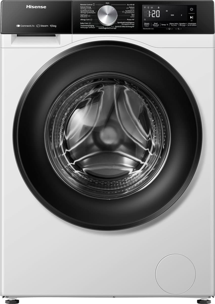 Hisense WD3S9043BW3 Vrijstaande was-droogcombinatie - 9 kg wascapaciteit, 6 kg droogcapaciteit - Centrifugeersnelheid 1400 rpm - Wit — afbeelding 1