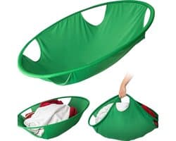 L - Opvouwbare wasmand - Opvouwbare wasmand - Draagbare wasmand - Wasmand - Wasmand - Voor het wassen en uit de droger halen van vuile was - Opvouwbare opbergruimte - bespaart ruimte - Groen