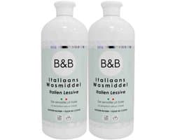 B&B Italiaanse Wasparfum - Wasmiddel Katoen Bloem - 2 x 1000 ml - Voordeelverpakking