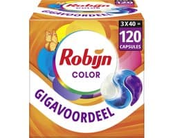 Robijn - Wasmiddel- 3-in-1 Wascapsules - Color - 3 x 40 stuks - 120 Wasbeurten - Voordeelverpakking — afbeelding 1