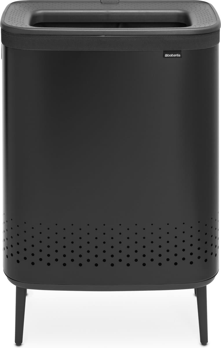 Brabantia Bo Hi Wasmand - met Deksel - 2 x 45 l - Wassorteerder - 2 Vakken - Matt Black — afbeelding 1