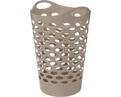5Five Flexibele wasmand/opbergmand - rond - beige - 60 liter - D41 x H66 cm — afbeelding 1