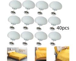 40stuks-Antislipclips voor dekbedovertrekken-Onzichtbare antislipclips voor lakens -Clips voor dekbedovertrekken-Antislipclips - Spelden voor dekbedovertrekken - Universeel type - Wit - Geschikt voor dekens, lakens, gordijnen, sokken en matrashoezen — afbeelding 1
