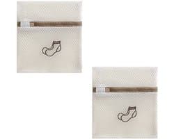 Cosensi - Dailygoods - Dailygoody - Set van 2 Waszakken voor Kleding - Zipper, 18x20 cm - Ideaal voor Delicate Kleding, Sokken en Schoenen