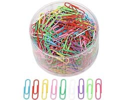 500 Stks Papier Clips Gekleurde Papier Clips Plastic Gecoat Metaal Papier Klemmen voor Kantoorbriefpapier Verschillende Kleuren