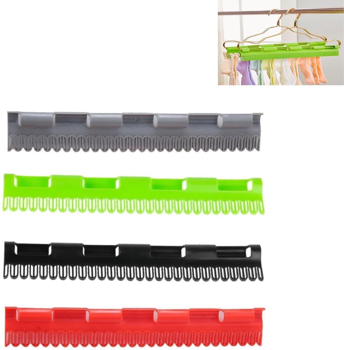 Dailygoods - Dailygoody - Sokkenclips - Multifunctioneel sokkenwasrek - 4 stuks kunststof - Praktisch voor ondergoed en handdoeken - Handig voor kleding - Ideaal v.. — afbeelding 1