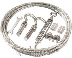 Waslijndraad Staalkabel - Drooglijn Kledinglijn - Kleding Drogen Buiten - Gecoat Roestvrij Staal - 6 mm diameter - Zilver