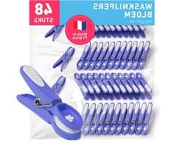 Wasknijpers bloem - Kledingknijpers - Was ophangen - UV en vorstbestendig - 48 stuks - Wit
