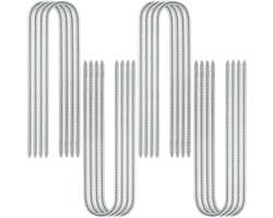 Grondankers - Haringen Palen - Tent Bevestigen - Verzinkt Staal - 30cm 16 Stuks - Zilver