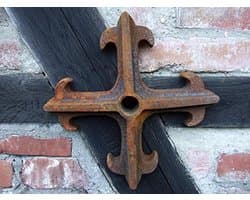 Muuranker Kruis - Historisch ornament - Gevel verfraaien - Gietijzeren constructie - 32x32 cm - Antiek zwart