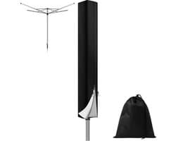 Waslijnhoes met rits - Droger beschermhoes - Buiten kleding drogen - Waterdicht Oxford stof - 160 cm lengte - Zwart