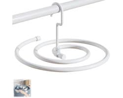 Spiraalvormig droogrek - opvouwbaar opbergrek voor beddengoed - geschikt voor het drogen van dekbedden, lakens, handdoeken en gordijnen - wit - diameter 41,8 cm - buisdikte 1,2 cm - buislengte 2,2 m