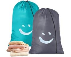 Dailygoods- Waszak Groot - 2 Stuks - Opvouwbaar - Nylon - Lichtgewicht - Capaciteit 80-120 Liter - 61 x 92 cm - Waszakken — afbeelding 1