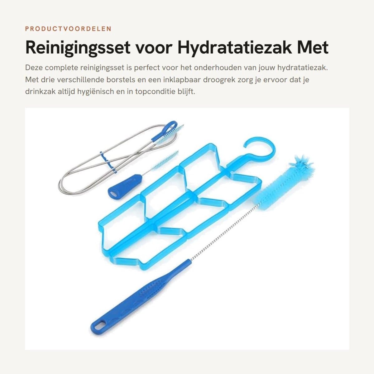 Dailygoods- Hydratiepak Schoonmaakset 4 in 1 - Reinigingsset - Drinkzak - Droogrek - Borstels - Verlengde levensduur — afbeelding 1
