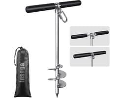 Grondanker - Stormanker Spike - Dieren Vastzetten - Afneembaar Handvat - 44 cm - Zilver
