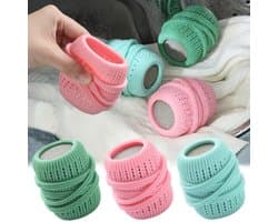 3 stuks Wasmachine Wasbal - anti-klit en gemakkelijk schoon te maken - siliconen wasballen- en reinigingsballen - wasmachine-schrobballen - Herbruikbare Droger Bal-7 * 4,5 cm - geschikt voor wasmachine-onderhoud thuis - lichtblauw + groen + roze — afbeelding 1